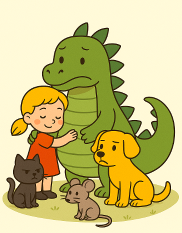 The four pets of Belinda- Ink, Blink,Mustard and Custard