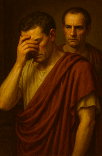 Brutus controlling his personal grief after Portia's death