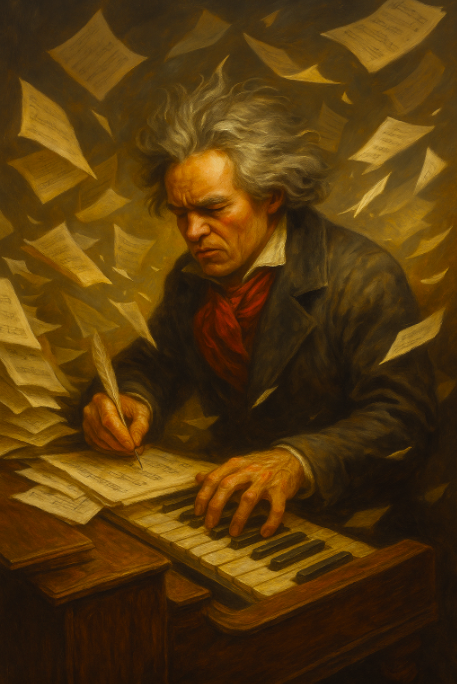 Beethoven makiing symphonies
