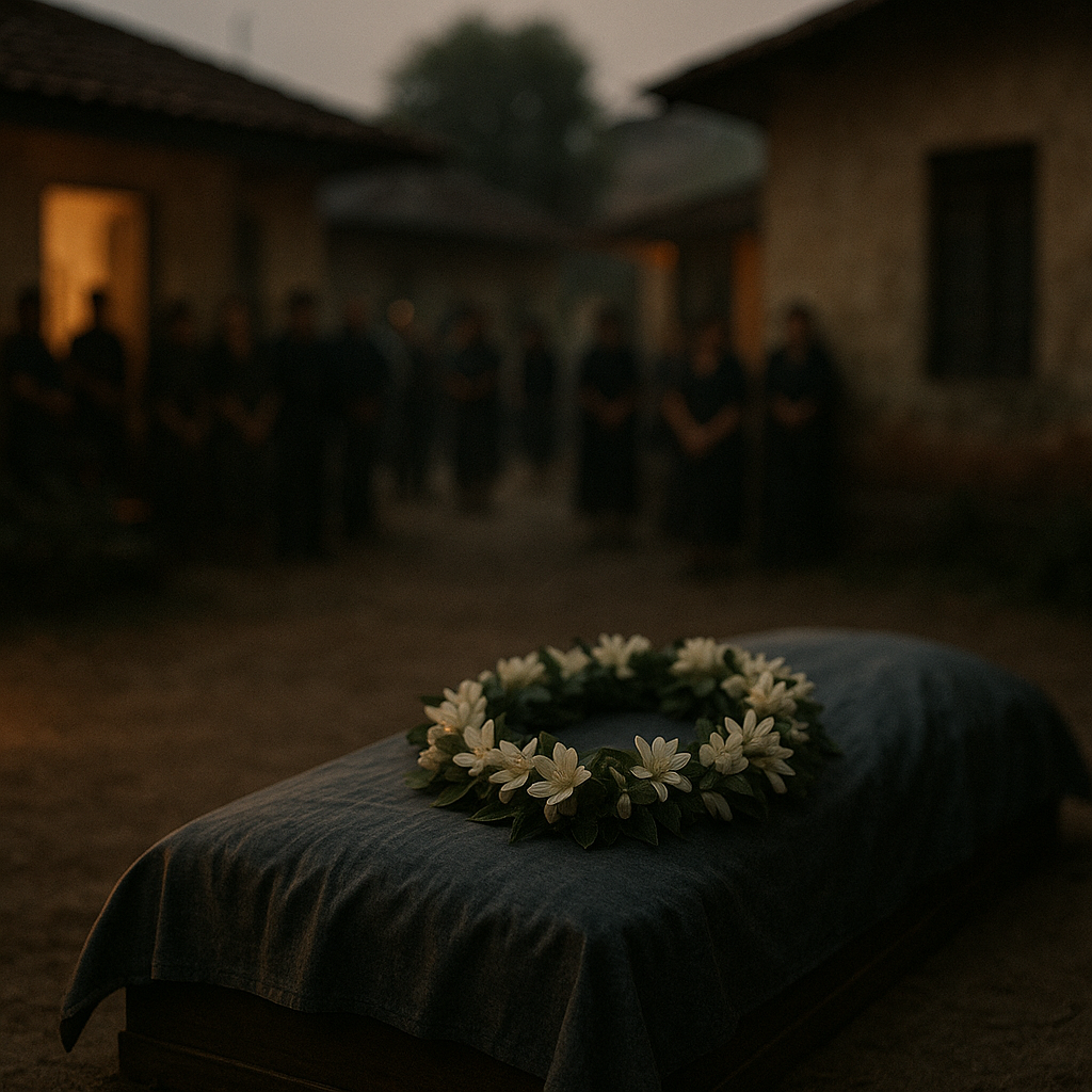 In the dreadful silence we wept
looking at the sad wreath of tuberoses.