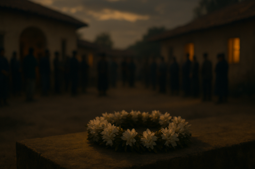 sad wreath of tuberoses