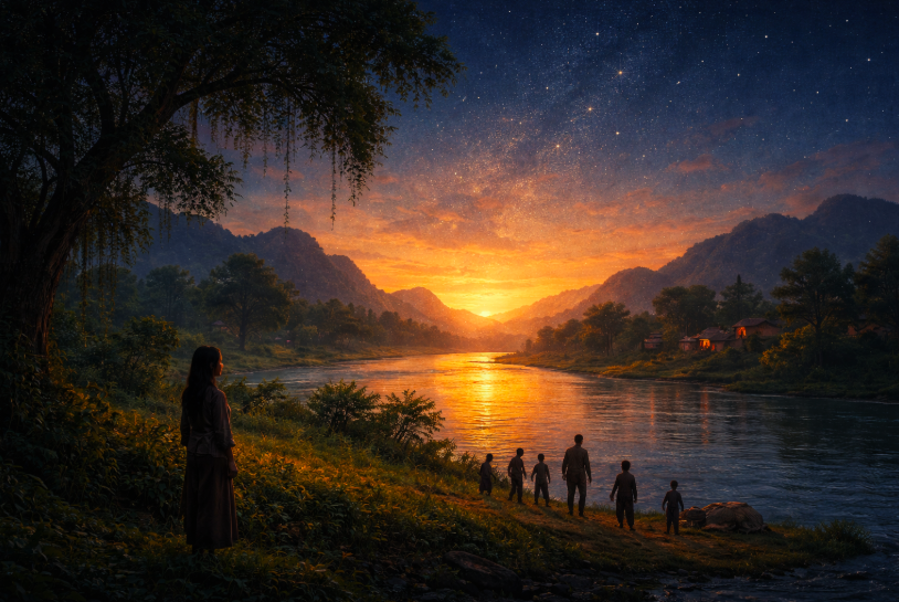 In small towns by the river
we all want to walk with the gods.