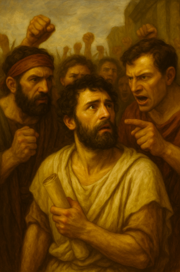 Cinna- the poet being interrogated by the mob