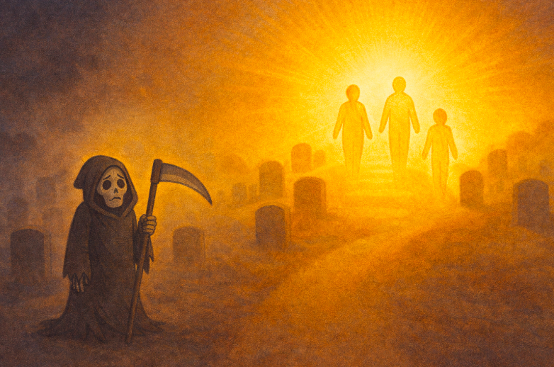 And death shall be no more; Death, thou shalt die